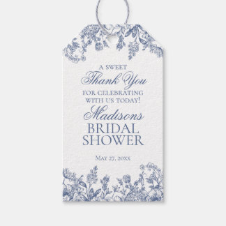 Blue Chinoiserie Vintages Brautparty Geschenkanhänger