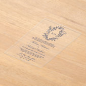 Blue Chinoiserie Wappen Monogram Wedding Acryleinladungen (Ablage )