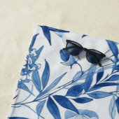Blue Chinoiserie Watercolor Floral Botanical Strandtuch (Beispiel)