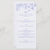 Blue Chinoiserie Wedding Menu Menükarte (Vorne/Hinten)