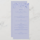 Blue Chinoiserie Wedding Menu Menükarte (Vorne/Hinten)