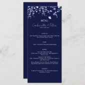Blue Chinoiserie Wedding Menu Menükarte (Vorne/Hinten)