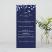 Blue Chinoiserie Wedding Menu Menükarte (Stehend Vorderseite)