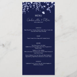 Blue Chinoiserie Wedding Menu Menükarte
