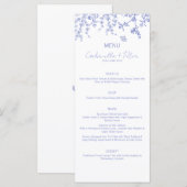 Blue Chinoiserie Wedding Menu Menükarte (Vorne/Hinten)
