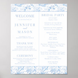 Blue Chinoiserie Wedding Program Sofortdownload Poster