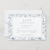 Blue Chinoiserie Wedding RSVP Karte (Vorderseite)