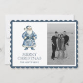 Blue Chinoiserie Weihnachten Weihnachten Foto (Vorderseite)