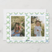 Blue Chinoiserie Weihnachtsbaum Monogram Wappen Feiertagskarte (Rückseite)