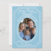 Blue Chinoiserie Weihnachtskarte Feiertagskarte (Vorderseite)