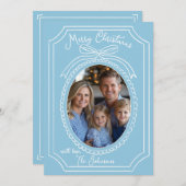 Blue Chinoiserie Weihnachtskarte Feiertagskarte (Vorne/Hinten)