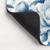 Blue Chinoserie Wild Blume Mousepad (Ecke)