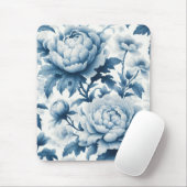 Blue Chinoserie Wild Blume Mousepad (Mit Mouse)
