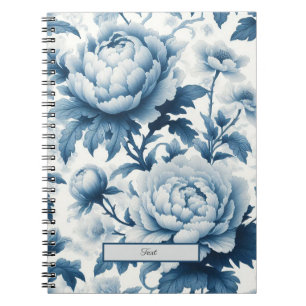 Blue Chinoserie Wild Blume Notizblock