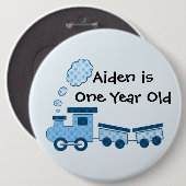 Blue Choo Choo Train Button (Vorne & Hinten)
