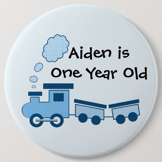 Blue Choo Choo Train Button (Vorderseite)