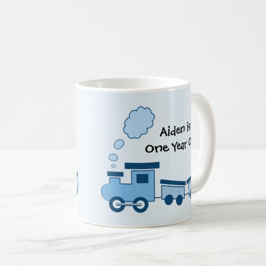 Blue Choo Choo Train Kaffeetasse (VorderseiteRechts)