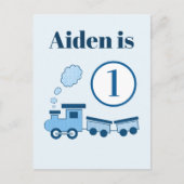 Blue Choo Choo Train Postkarte (Vorderseite)