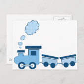 Blue Choo Choo Train Postkarte (Vorne/Hinten)