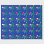 Blue Chrismukkah Wrapping Paper Roll Geschenkpapier (Flach)