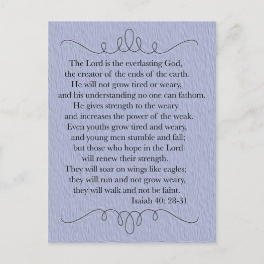 Blue Christlich Bible Verse Postcard Postkarte (Vorderseite)