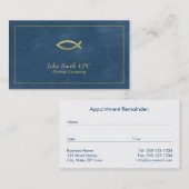 Blue Christlich Counselor Ichthus Ernennung Terminkarte (Vorne/Hinten)