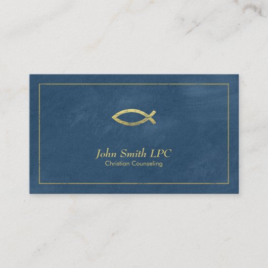 Blue Christlich Counselor Ichthus Ernennung Terminkarte (Vorderseite)
