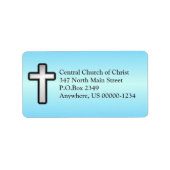 Blue Christlich Cross Custom Address Label Adressaufkleber (Vorne)
