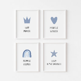 Blue Christliches Kinderlied Song Set von 3 Print