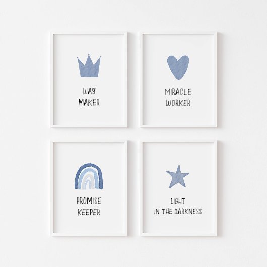 Blue Christliches Kinderlied Song Set von 3 Print