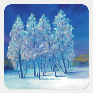 Blue Christmas #4 Quadratischer Aufkleber