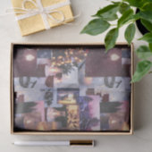 Blue Christmas Abend Snow Scenes and Lights Card Seidenpapier (Geschenk)