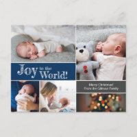 Blue Christmas Baby Joy to the world Foto Collage