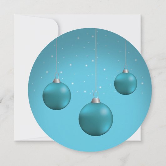 Blue Christmas Ball Einladung (Rückseite)