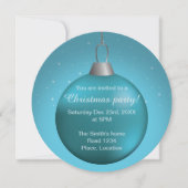 Blue Christmas Ball Einladung (Vorderseite)