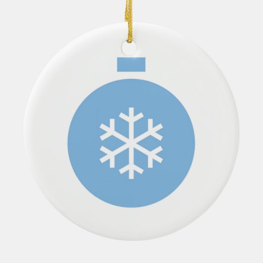 Blue Christmas Ball Keramik Ornament (Hinten)