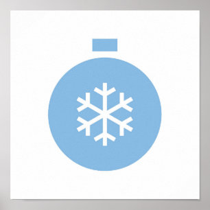Blue Christmas Ball Poster