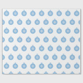 Blue Christmas Ball Wrapping Paper Geschenkpapier (Flach)