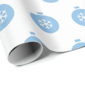 Blue Christmas Ball Wrapping Paper Geschenkpapier (Rolleneckpunkt)