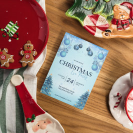 Blue Christmas Balls Weihnachten Weihnachten Einladung