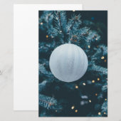 Blue Christmas Bauble Briefpapier (Vorne/Hinten)