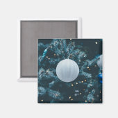 Blue Christmas Bauble Magnet (Vorderseite/Rückseite)