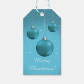 Blue Christmas Baubles Geschenkanhänger (Vorderseite)