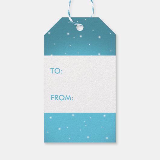 Blue Christmas Baubles Geschenkanhänger (Rückseite)