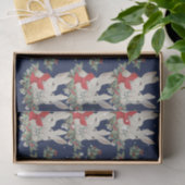Blue Christmas Bunny Rabbits Snow Winter Whimsica Seidenpapier (Geschenk)