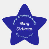 Blue Christmas Business Star Shape Sticker (Vorderseite)