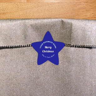 Blue Christmas Business Star Shape Sticker