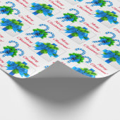 Blue Christmas Candy Cane & Gift Geschenkpapier (Ecke)