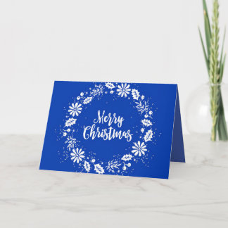 Blue Christmas Card für Friends with Wreath Dankeskarte