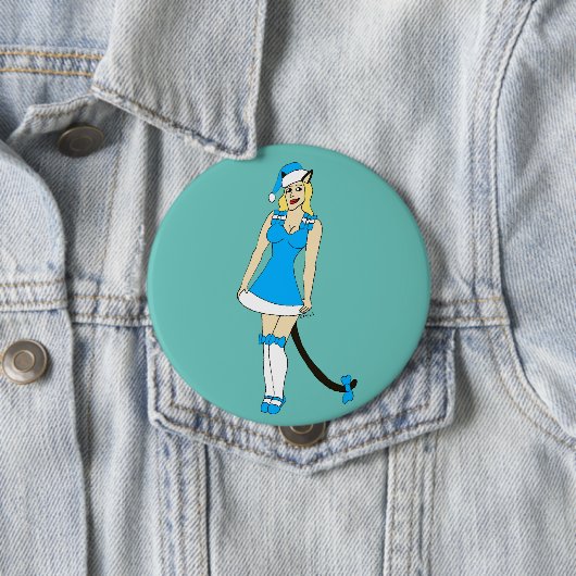Blue Christmas catgirl Button (Beispiel)